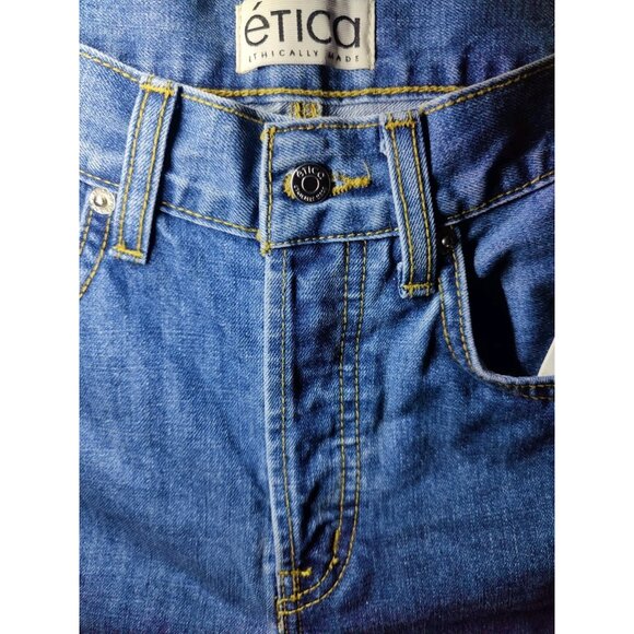 Etica Stanton Relaxed Wide Leg Fistral Medium Wash Button Fly Jeans 28x31 NWT - Picture 5 of 7
